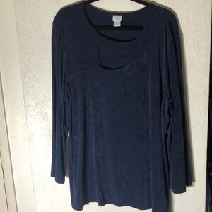 Dark blue Chico’s Traveler Strechy blouse size 4 or XXL